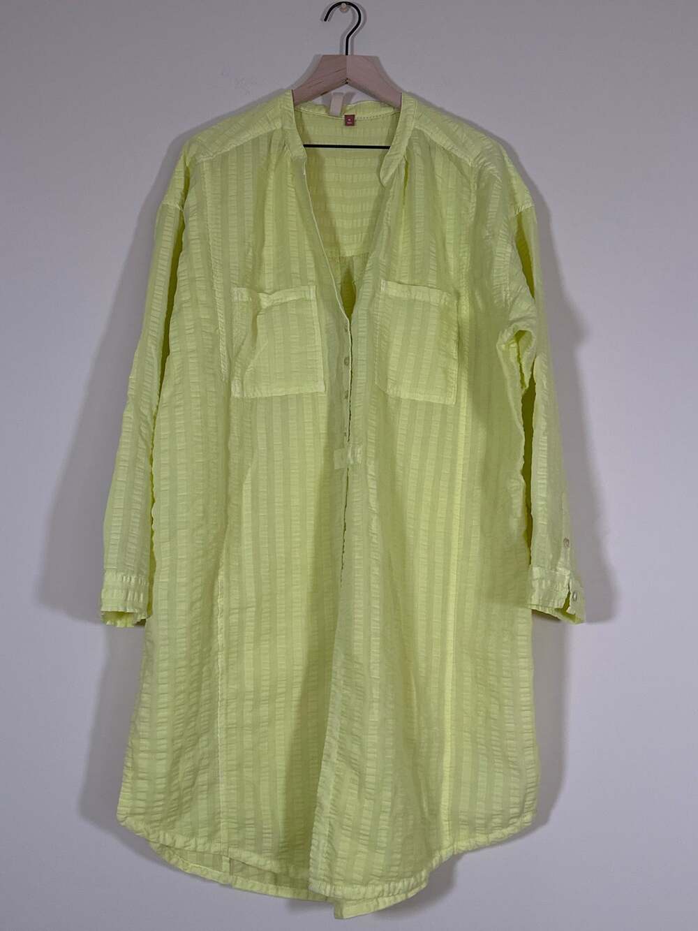 Pilcro Anthropologie Neon Yellow Textured Swim Cover Up Tunic XL